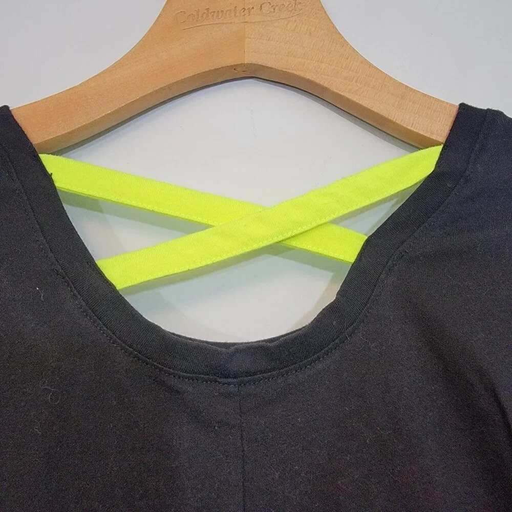 Justice Top‎ Black Colorful Dance Raise the Barre Top Shirt Ballet Size 14